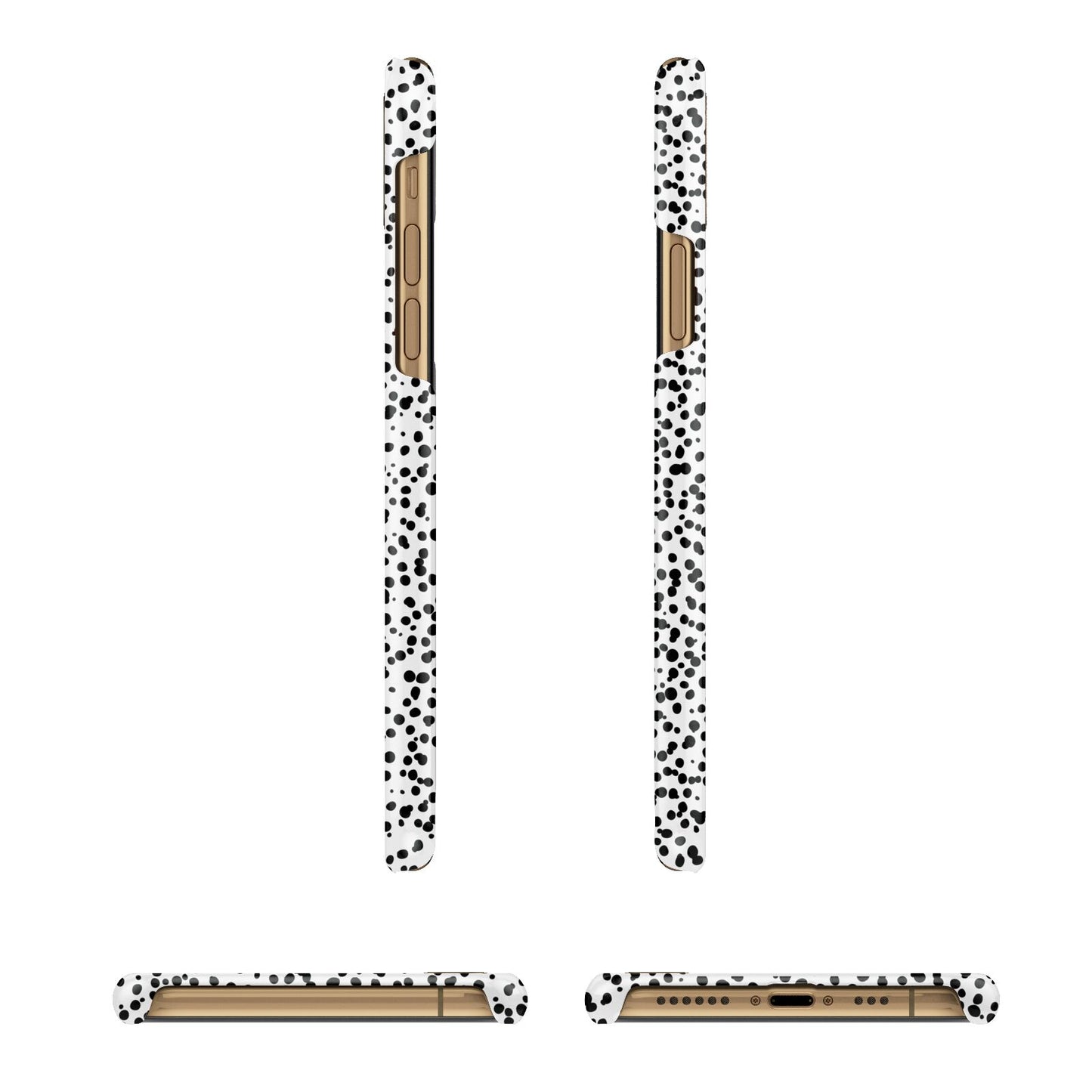 Polka Dot Mum Apple iPhone Xs 3D Wrap Snap Case Angled Images