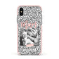 Polka Dot Mum Apple iPhone Xs Impact Case Pink Edge on Silver Phone