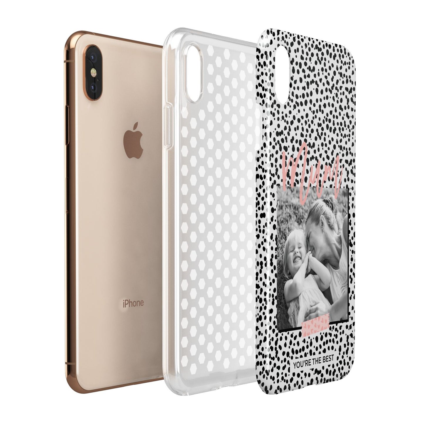 Polka Dot Mum Apple iPhone Xs Max 3D Tough Case Expanded View