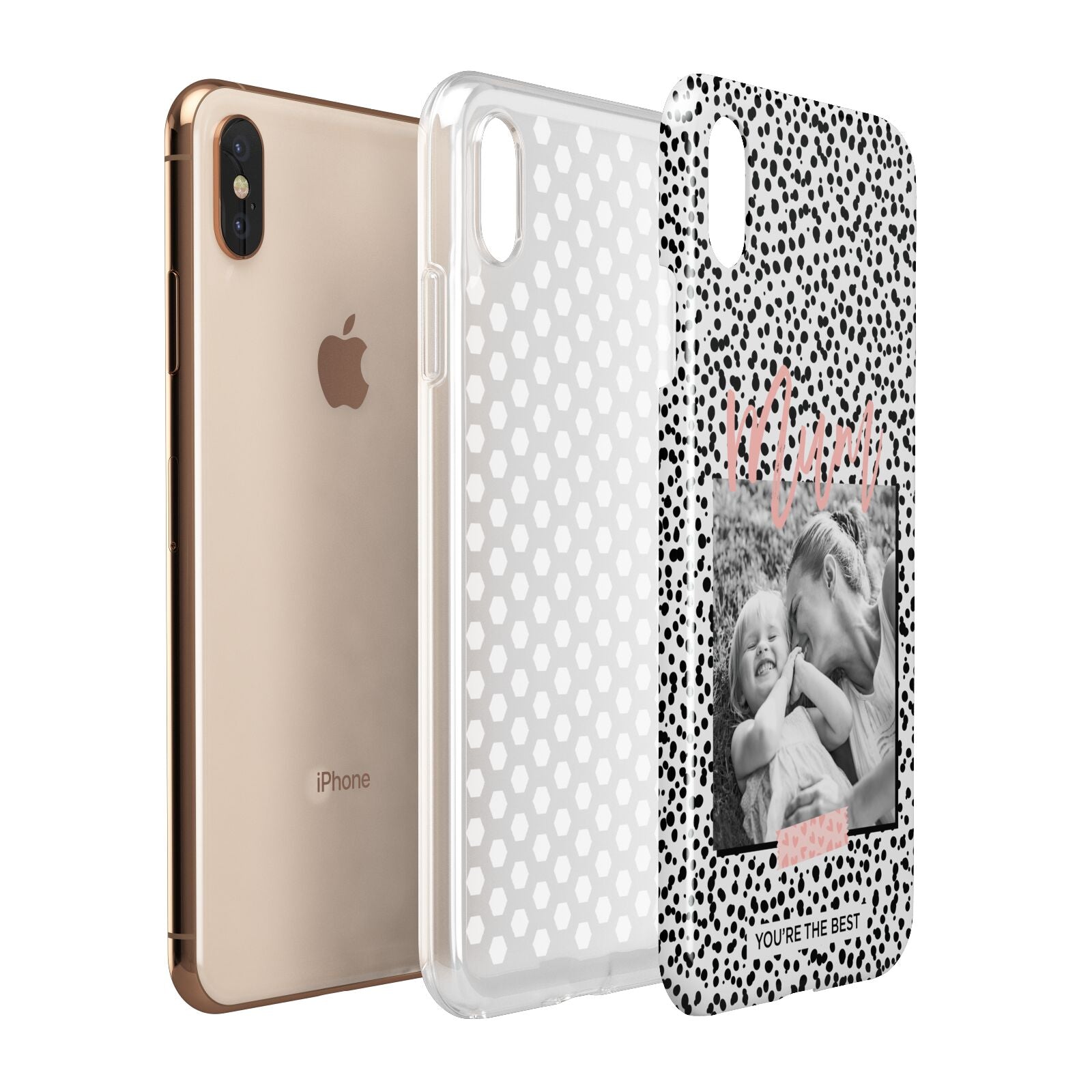 Polka Dot Mum Apple iPhone Xs Max 3D Tough Case Expanded View
