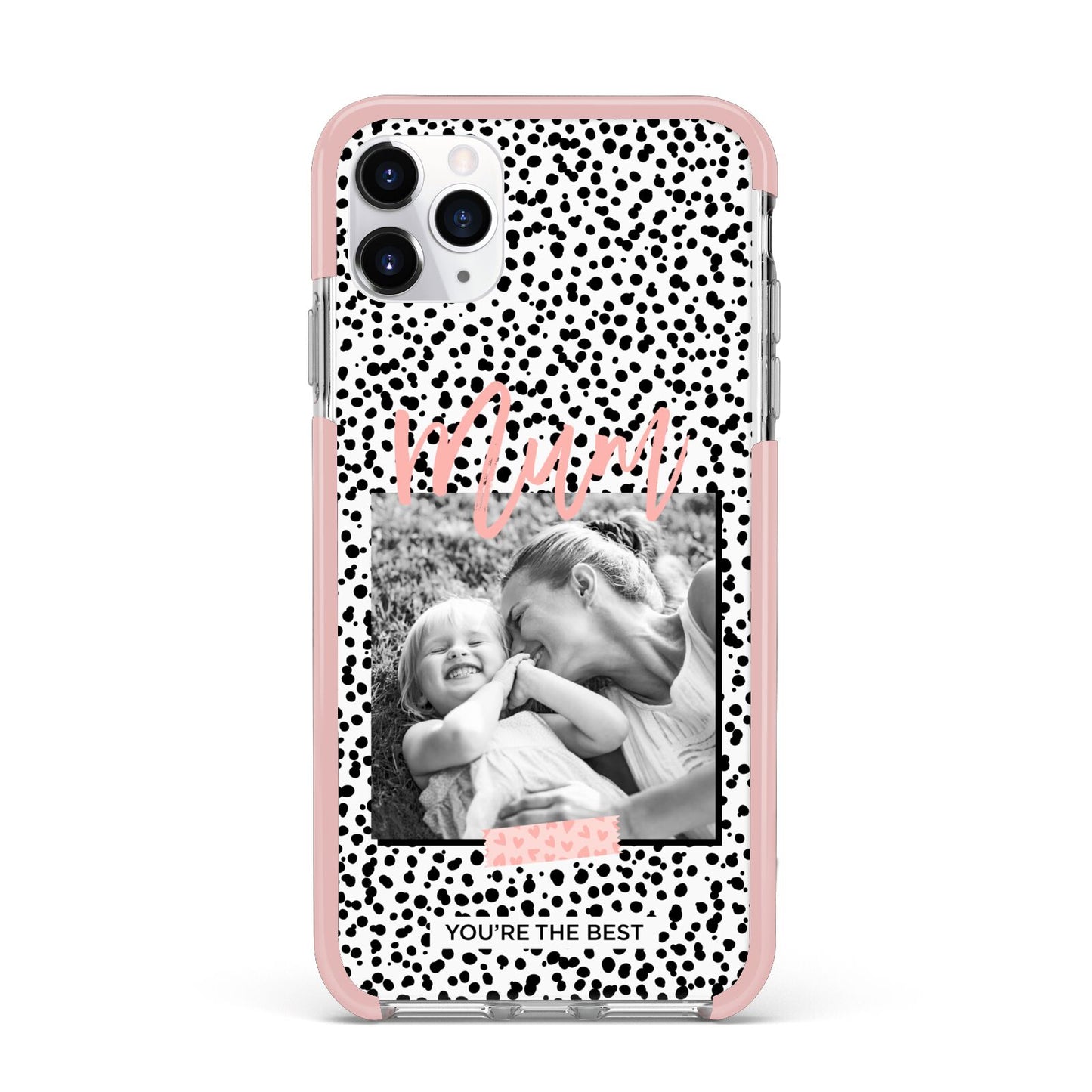 Polka Dot Mum iPhone 11 Pro Max Impact Pink Edge Case