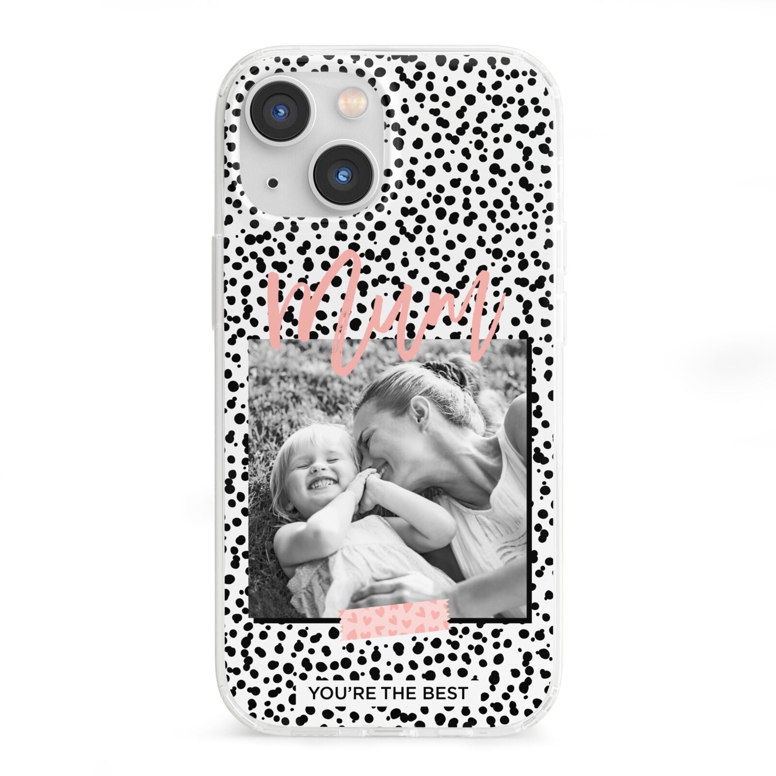 Polka Dot Mum iPhone 13 Mini Clear Bumper Case