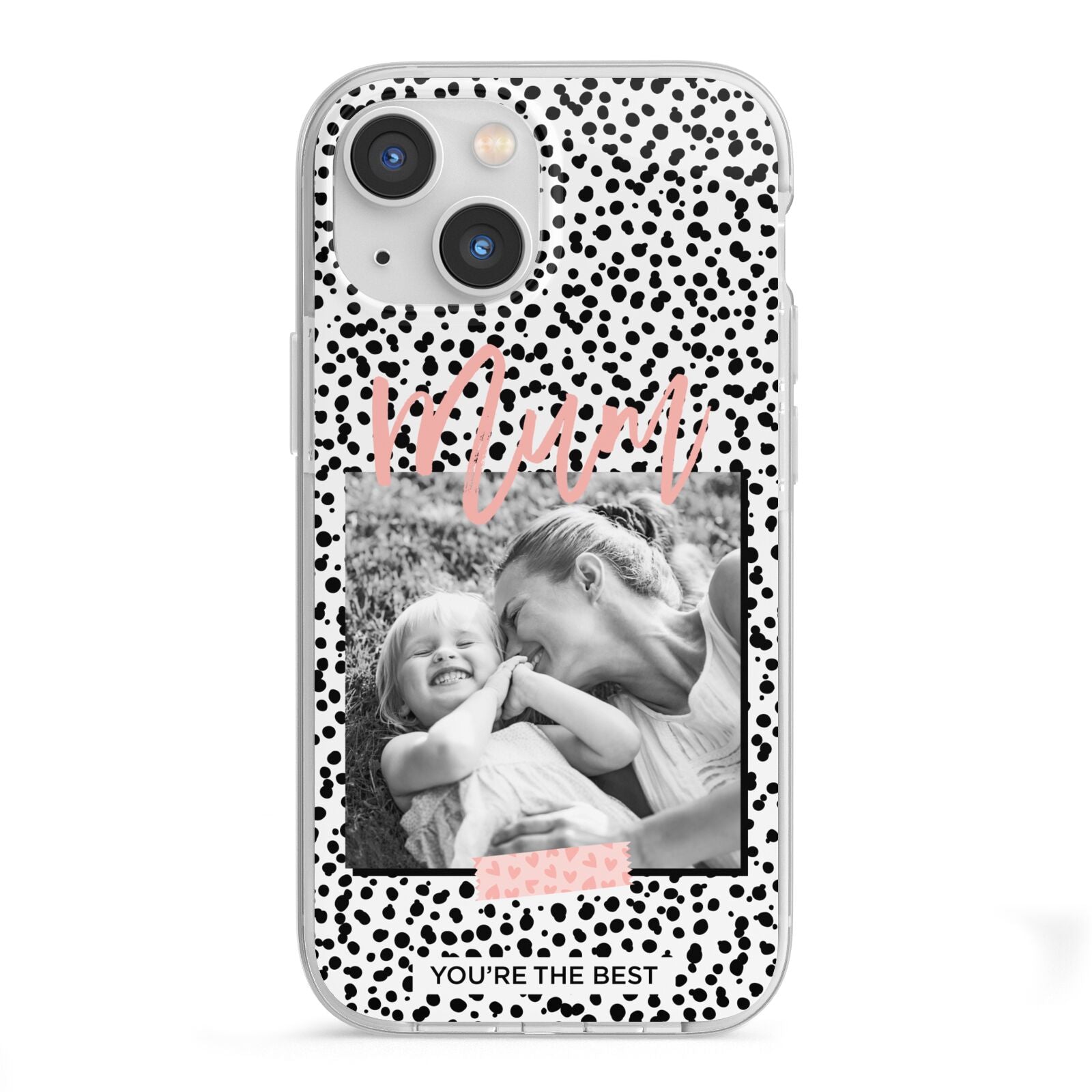 Polka Dot Mum iPhone 13 Mini TPU Impact Case with White Edges