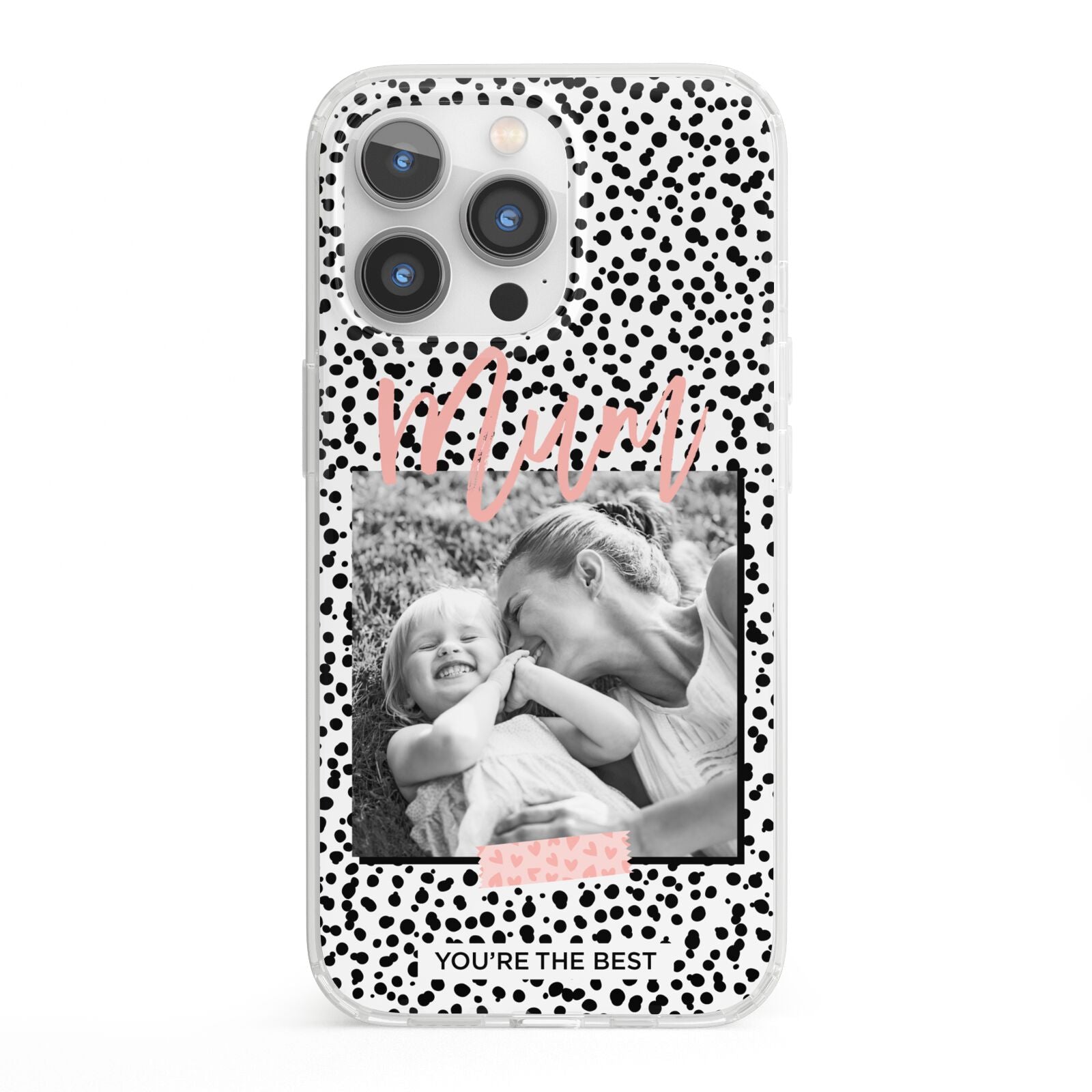 Polka Dot Mum iPhone 13 Pro Clear Bumper Case