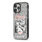 Polka Dot Mum iPhone 13 Pro Max Black Impact Case Side Angle on Silver phone