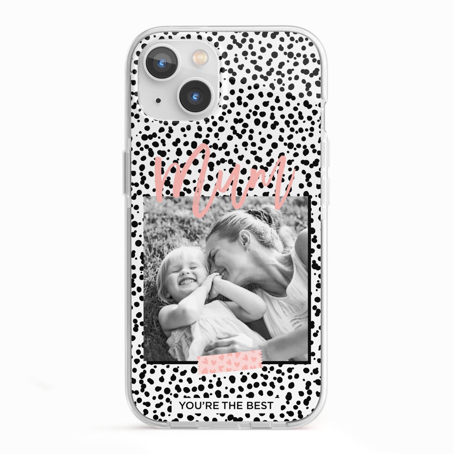 Polka Dot Mum iPhone 13 TPU Impact Case with White Edges