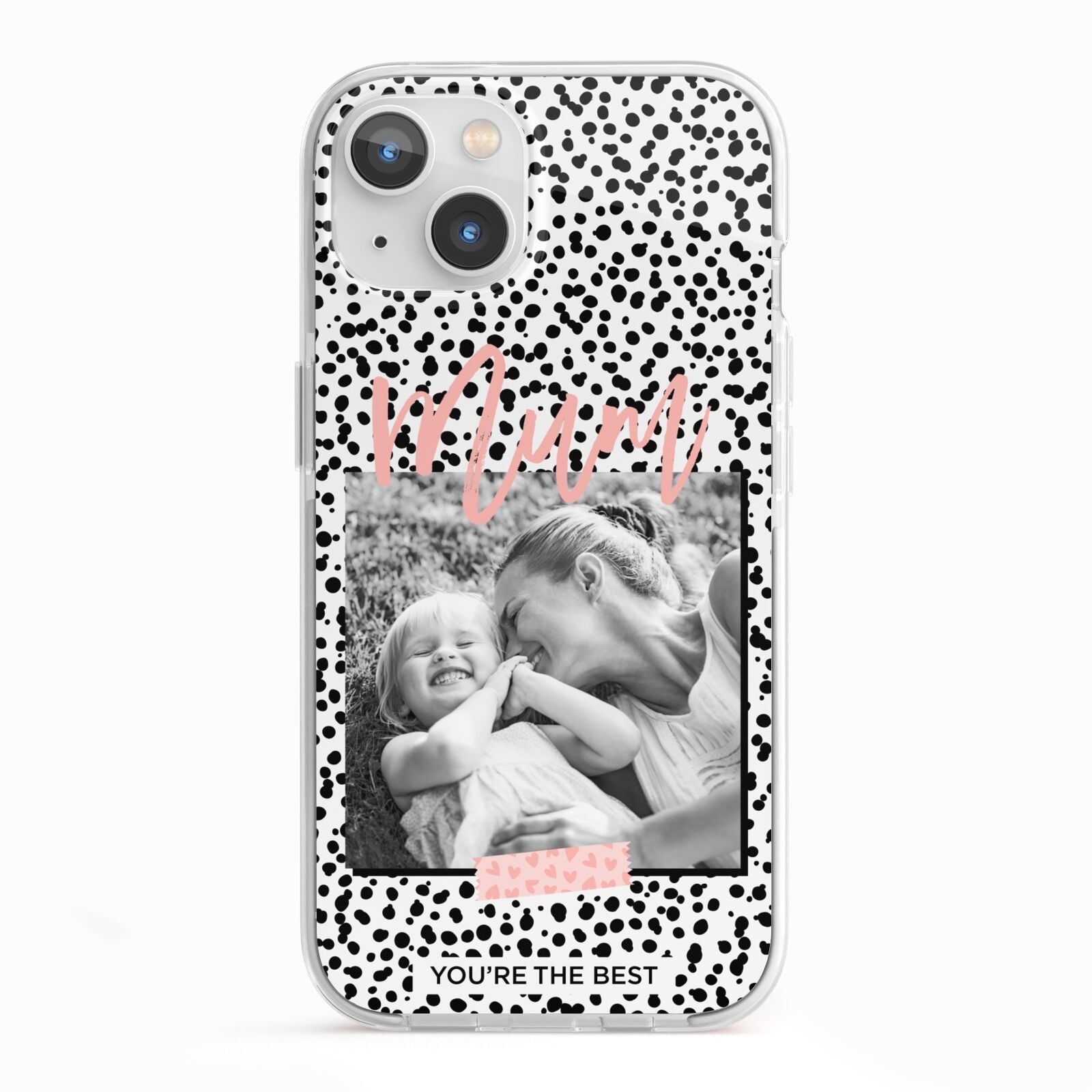 Polka Dot Mum iPhone 13 TPU Impact Case with White Edges