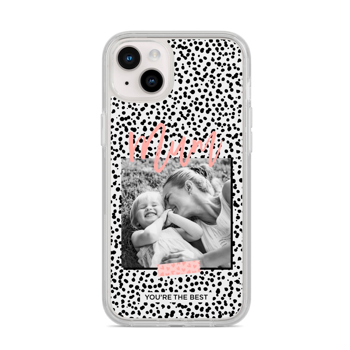 Polka Dot Mum iPhone 14 Plus Clear Tough Case Starlight