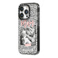 Polka Dot Mum iPhone 14 Pro Black Impact Case Side Angle on Silver phone