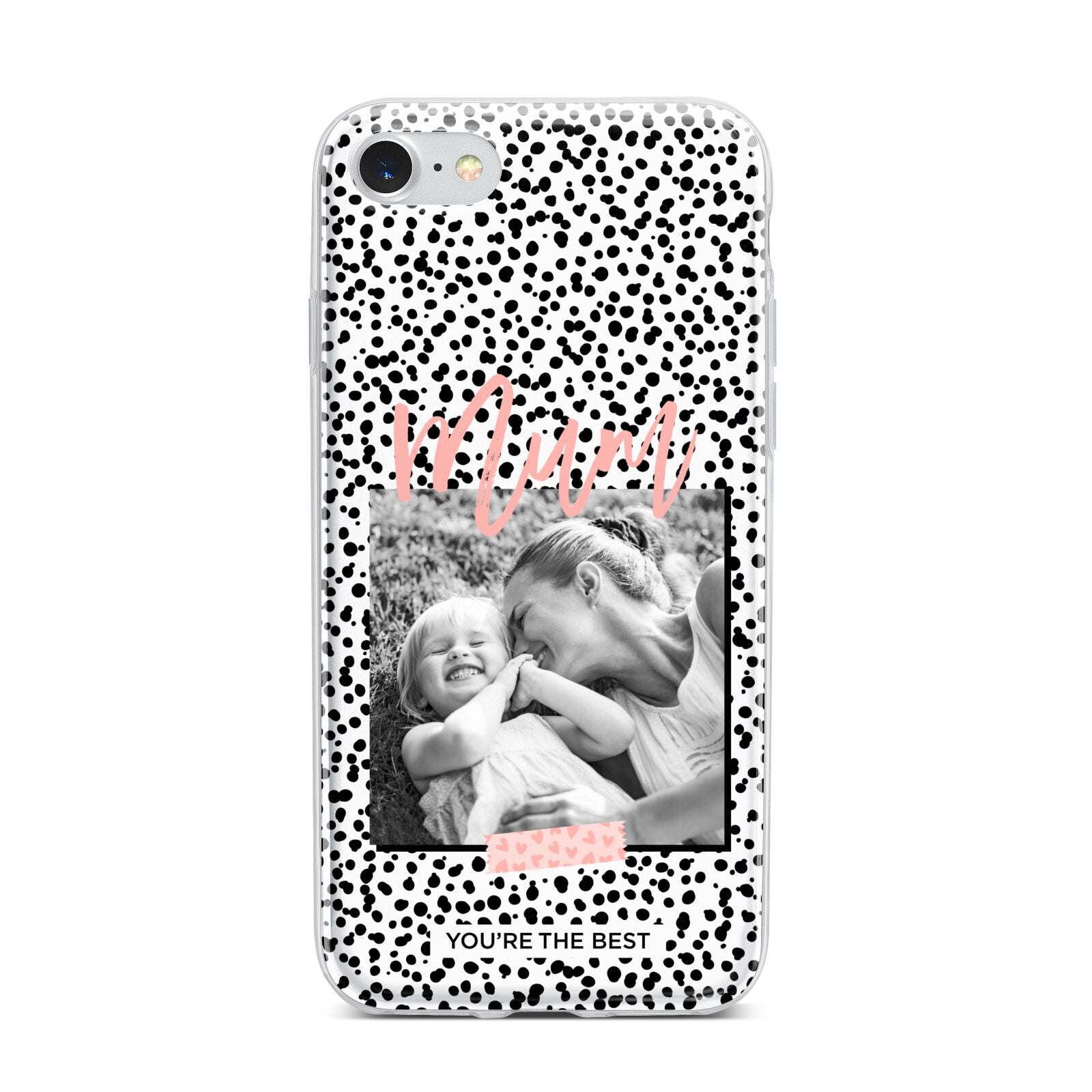 Polka Dot Mum iPhone 7 Bumper Case on Silver iPhone