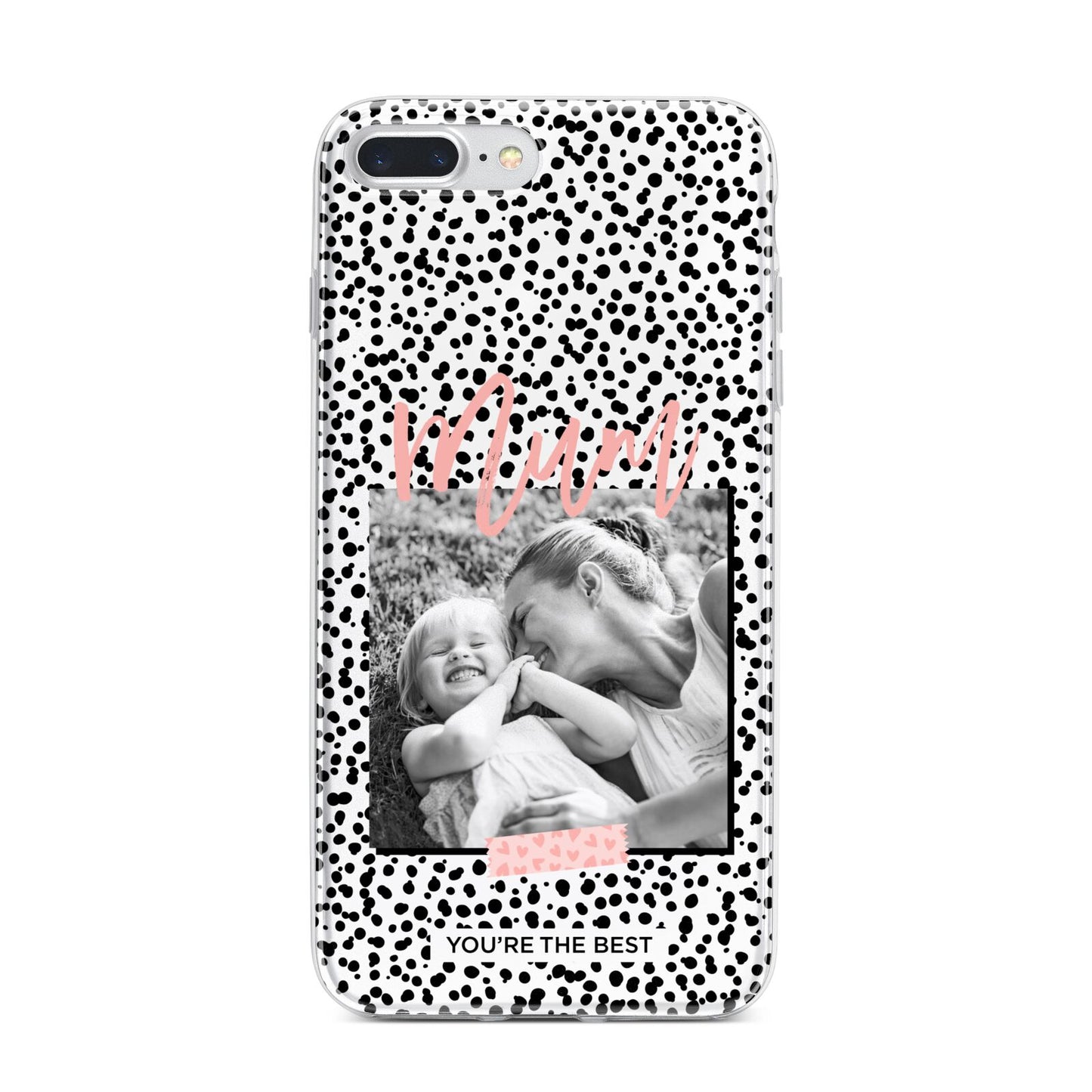 Polka Dot Mum iPhone 7 Plus Bumper Case on Silver iPhone