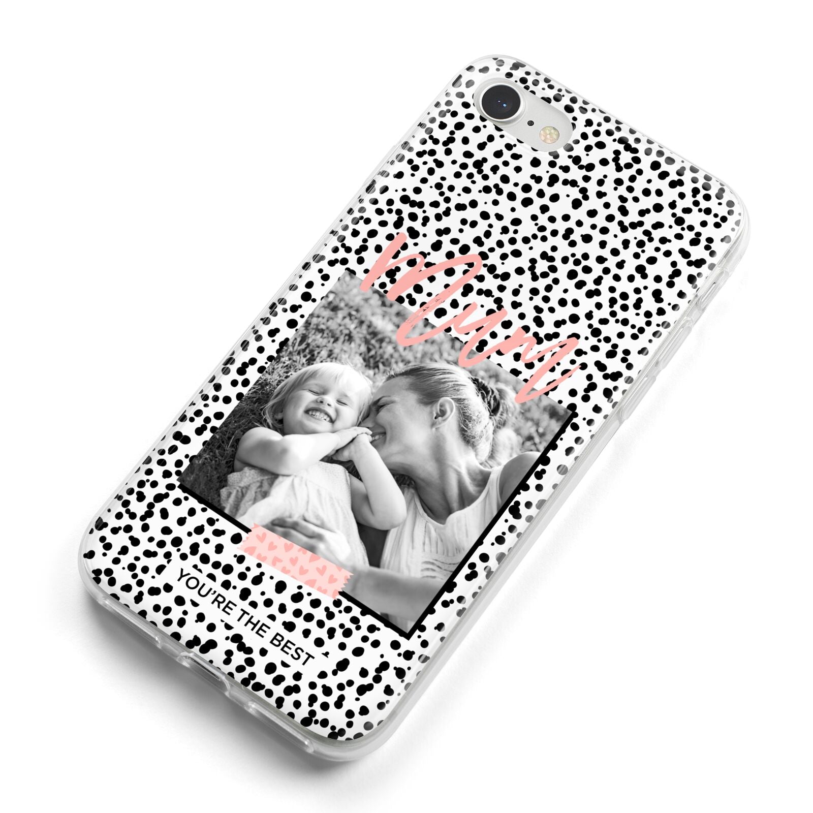 Polka Dot Mum iPhone 8 Bumper Case on Silver iPhone Alternative Image