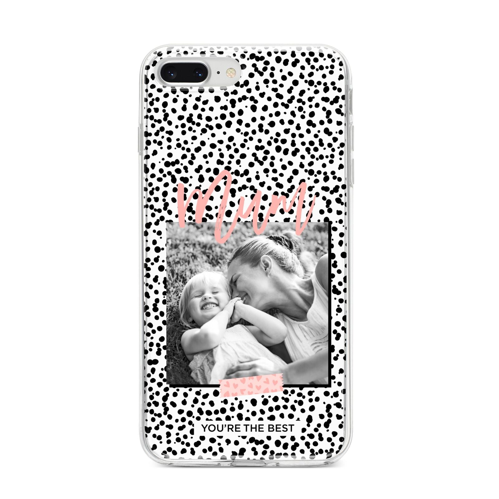 Polka Dot Mum iPhone 8 Plus Bumper Case on Silver iPhone
