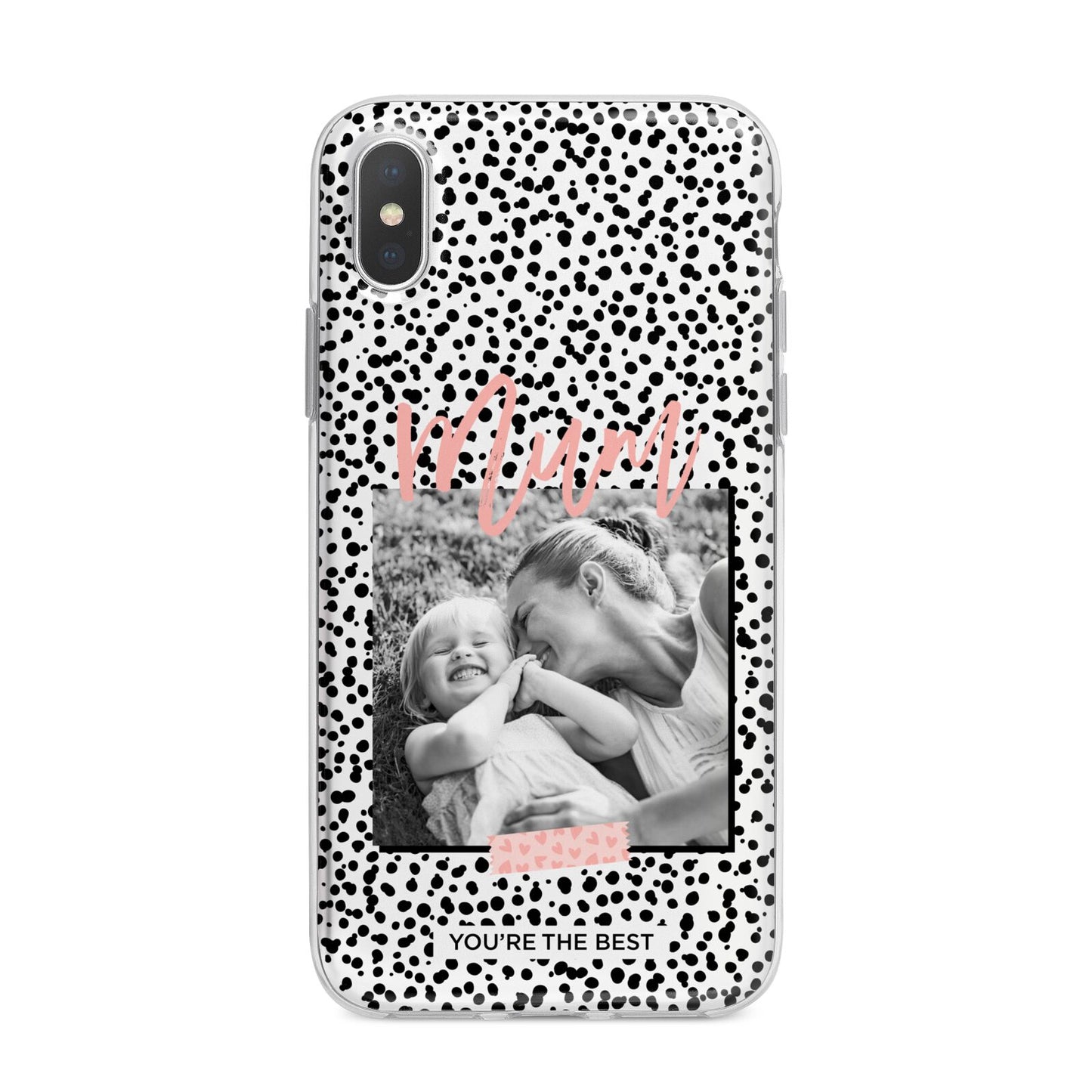 Polka Dot Mum iPhone X Bumper Case on Silver iPhone Alternative Image 1