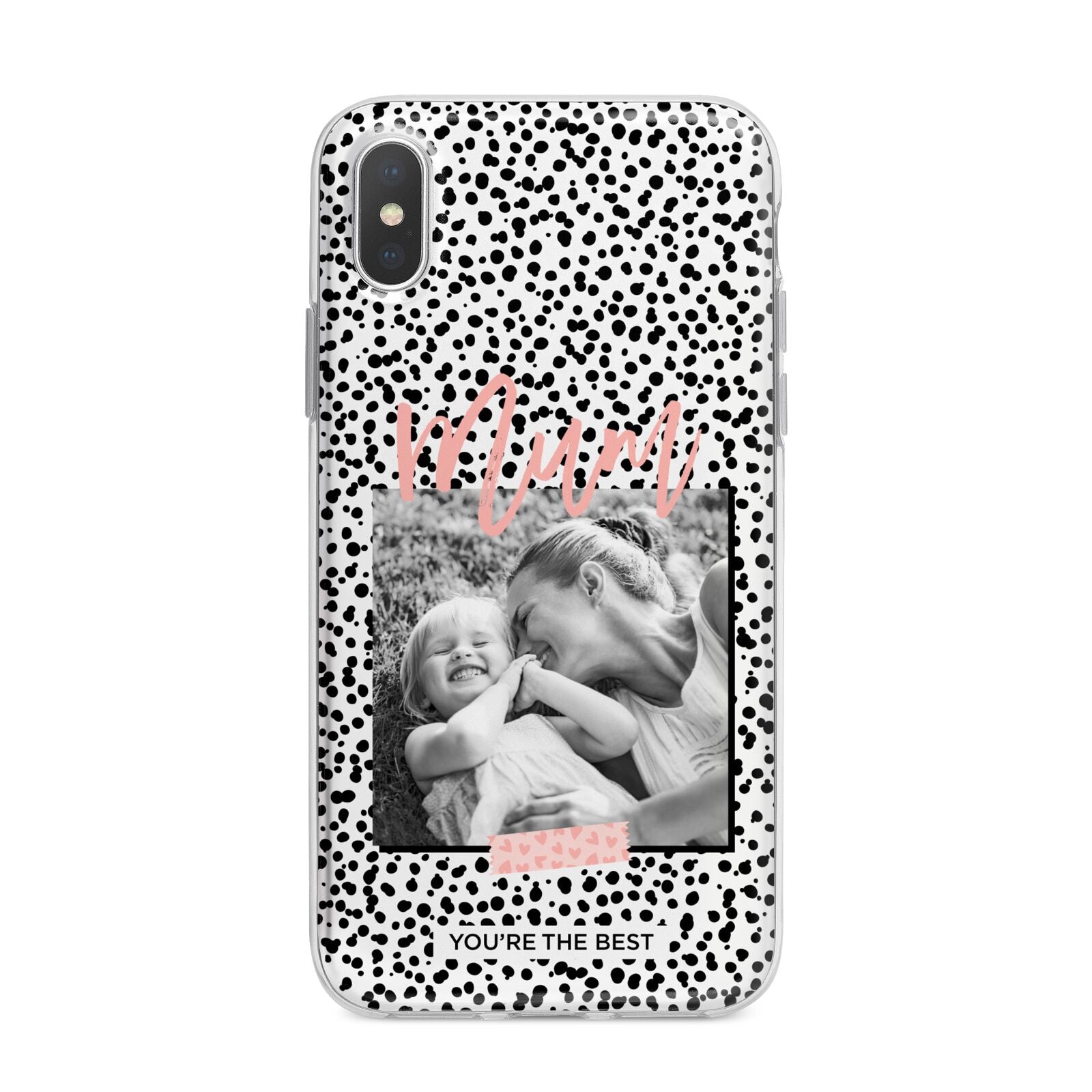 Polka Dot Mum iPhone X Bumper Case on Silver iPhone Alternative Image 1