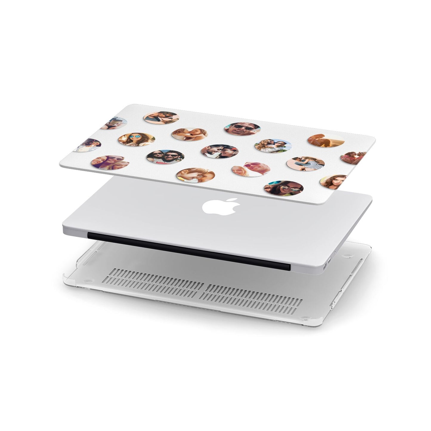 Polka Dot Photo Montage Upload Apple MacBook Case in Detail