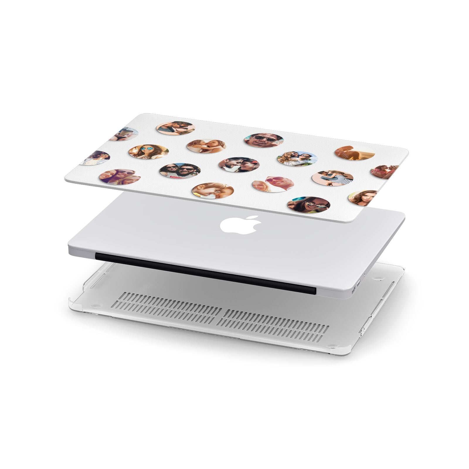 Polka Dot Photo Montage Upload Apple MacBook Case in Detail