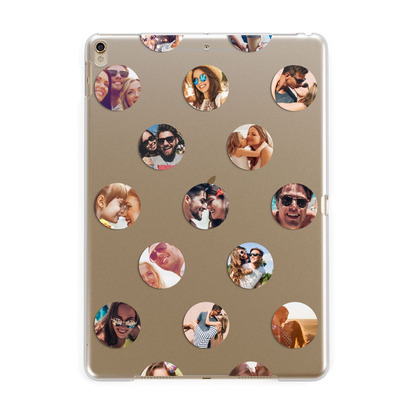 Polka Dot Photo Montage Upload Apple iPad Gold Case