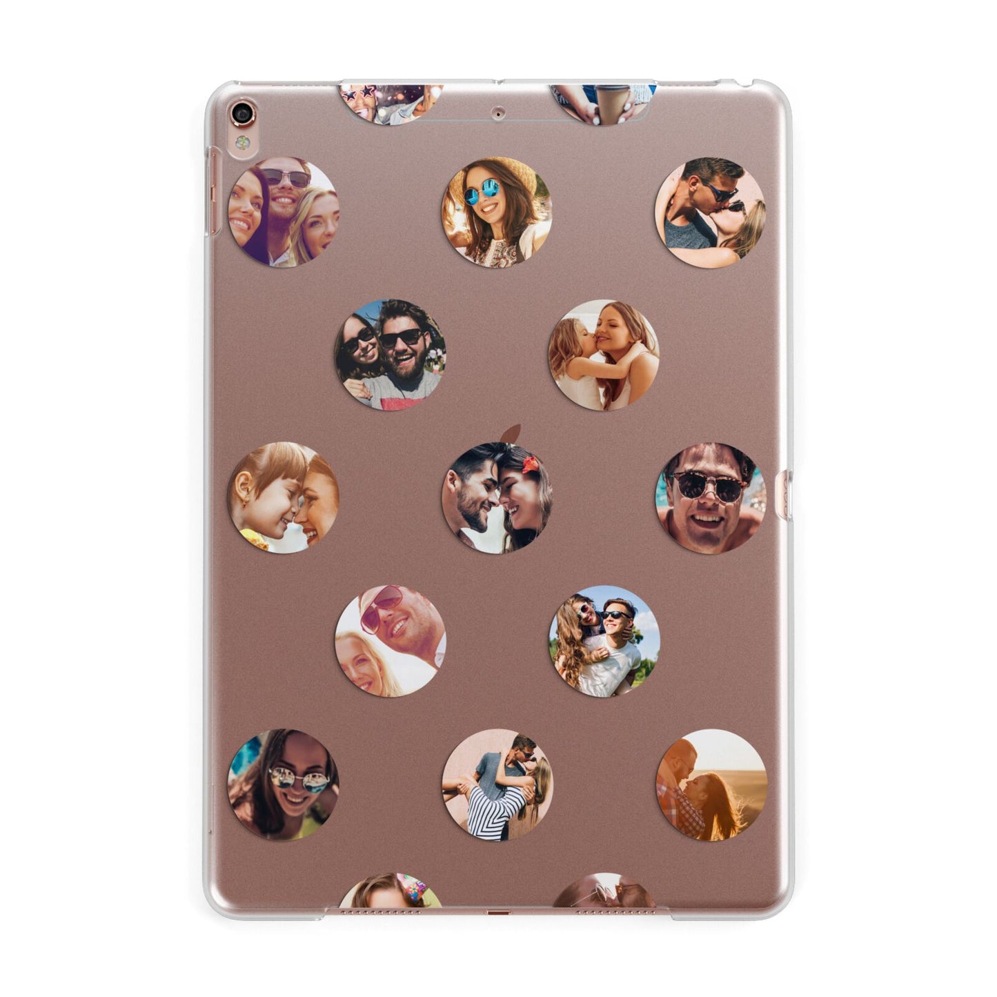 Polka Dot Photo Montage Upload Apple iPad Rose Gold Case