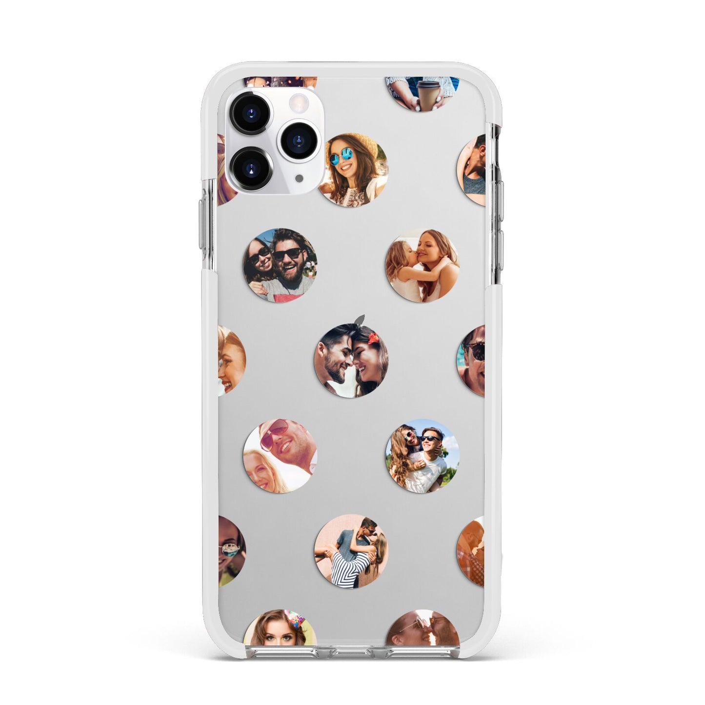 Polka Dot Photo Montage Upload Apple iPhone 11 Pro Max in Silver with White Impact Case