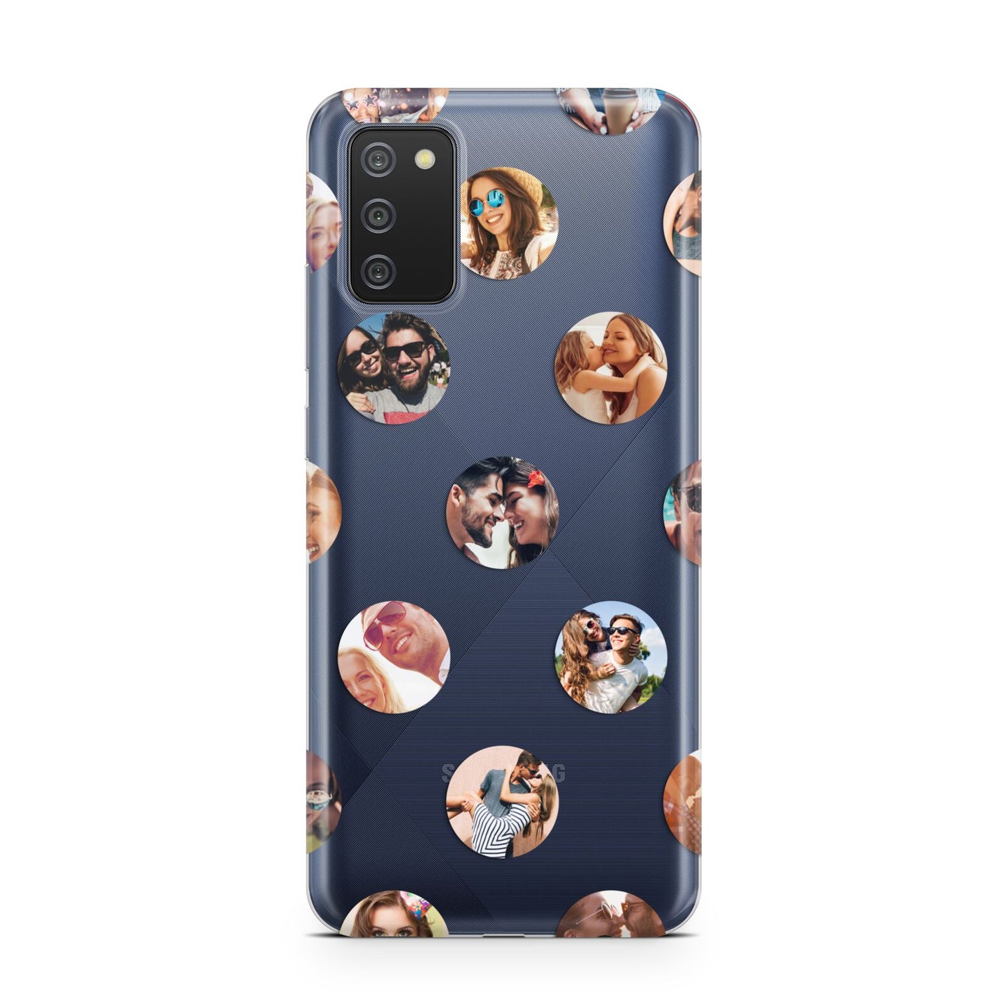 Polka Dot Photo Montage Upload Samsung A02s Case