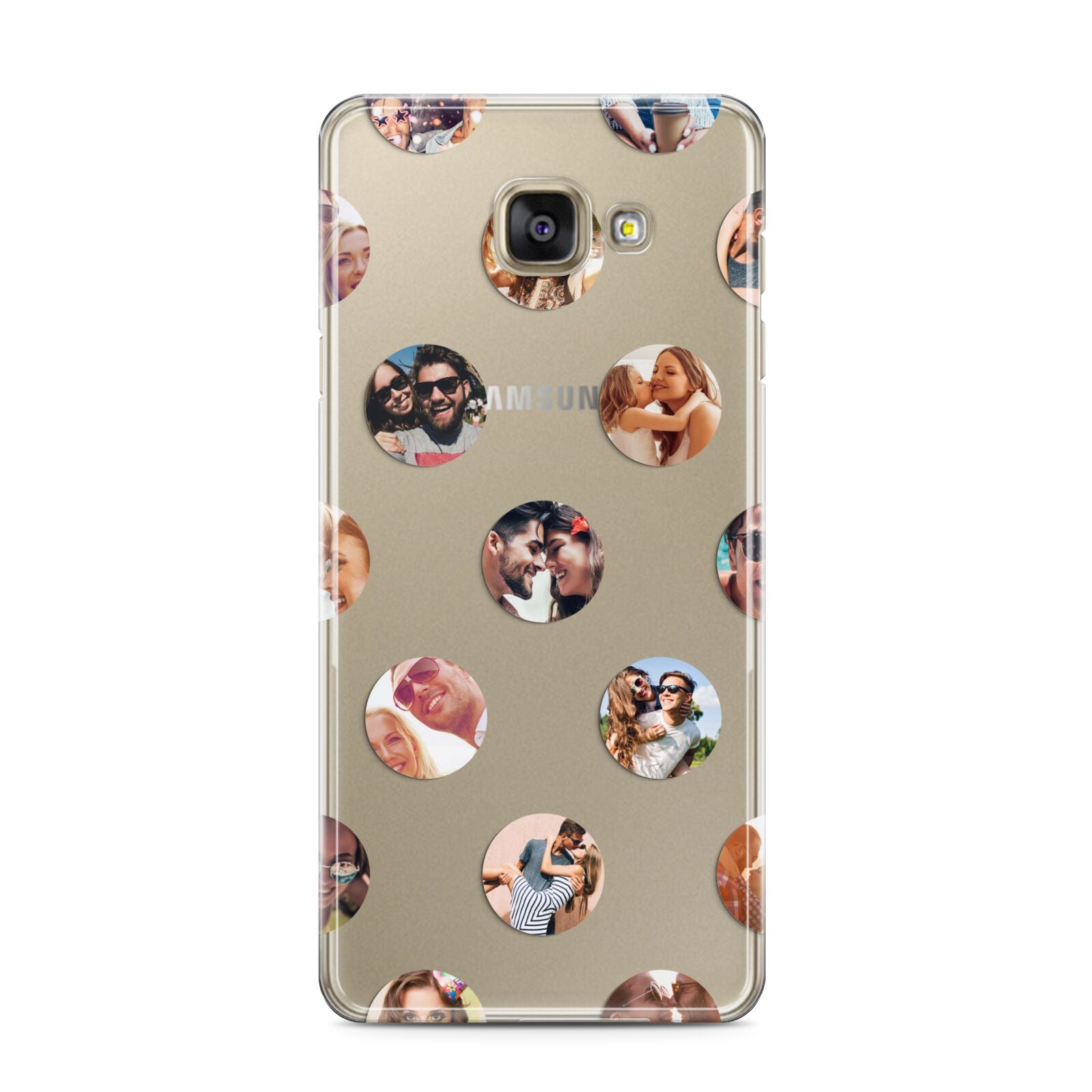 Polka Dot Photo Montage Upload Samsung Galaxy A3 2016 Case on gold phone