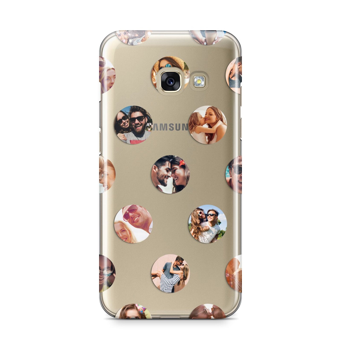 Polka Dot Photo Montage Upload Samsung Galaxy A3 2017 Case on gold phone