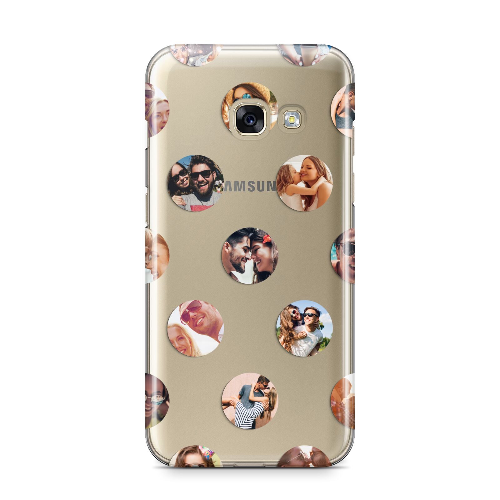 Polka Dot Photo Montage Upload Samsung Galaxy A3 2017 Case on gold phone