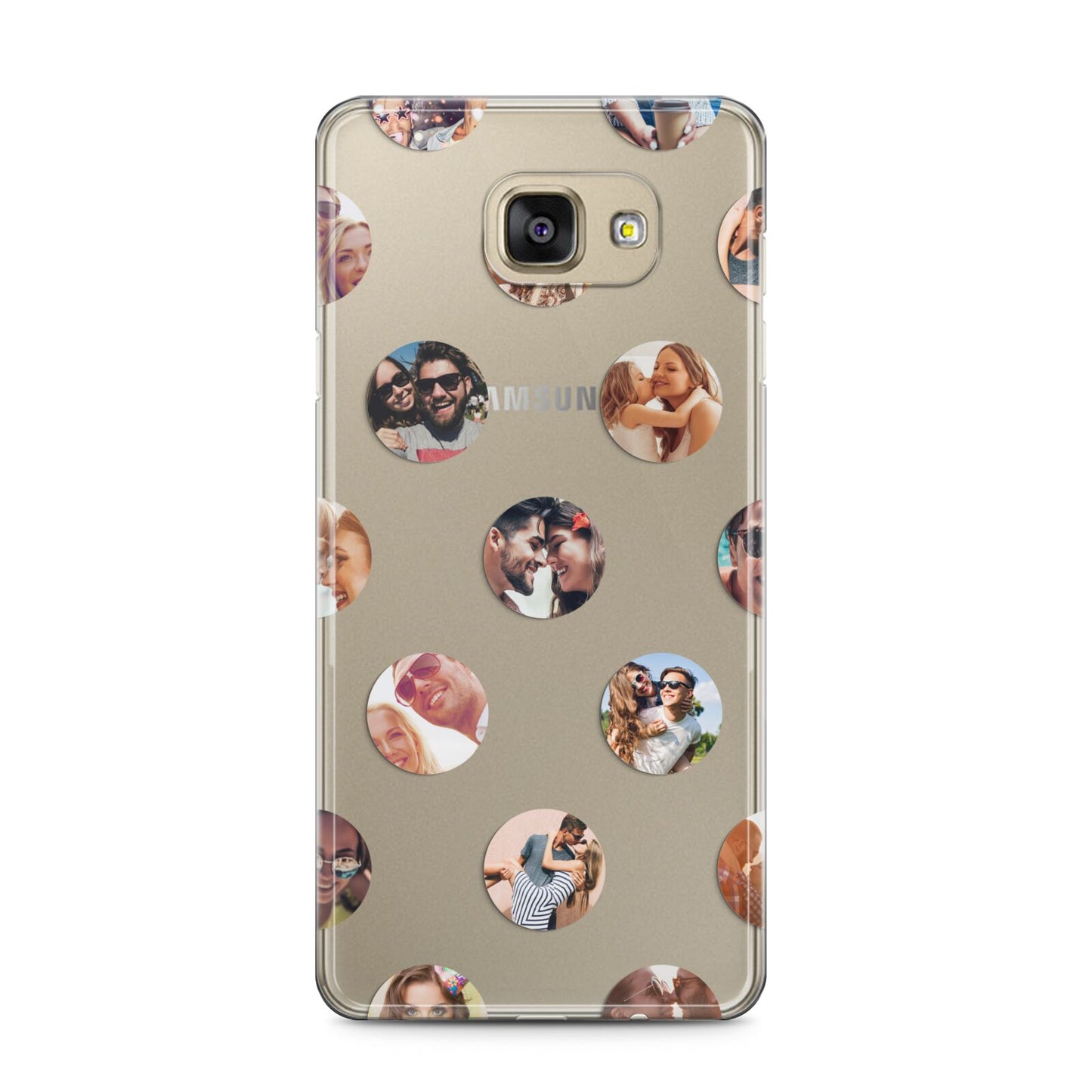 Polka Dot Photo Montage Upload Samsung Galaxy A5 2016 Case on gold phone