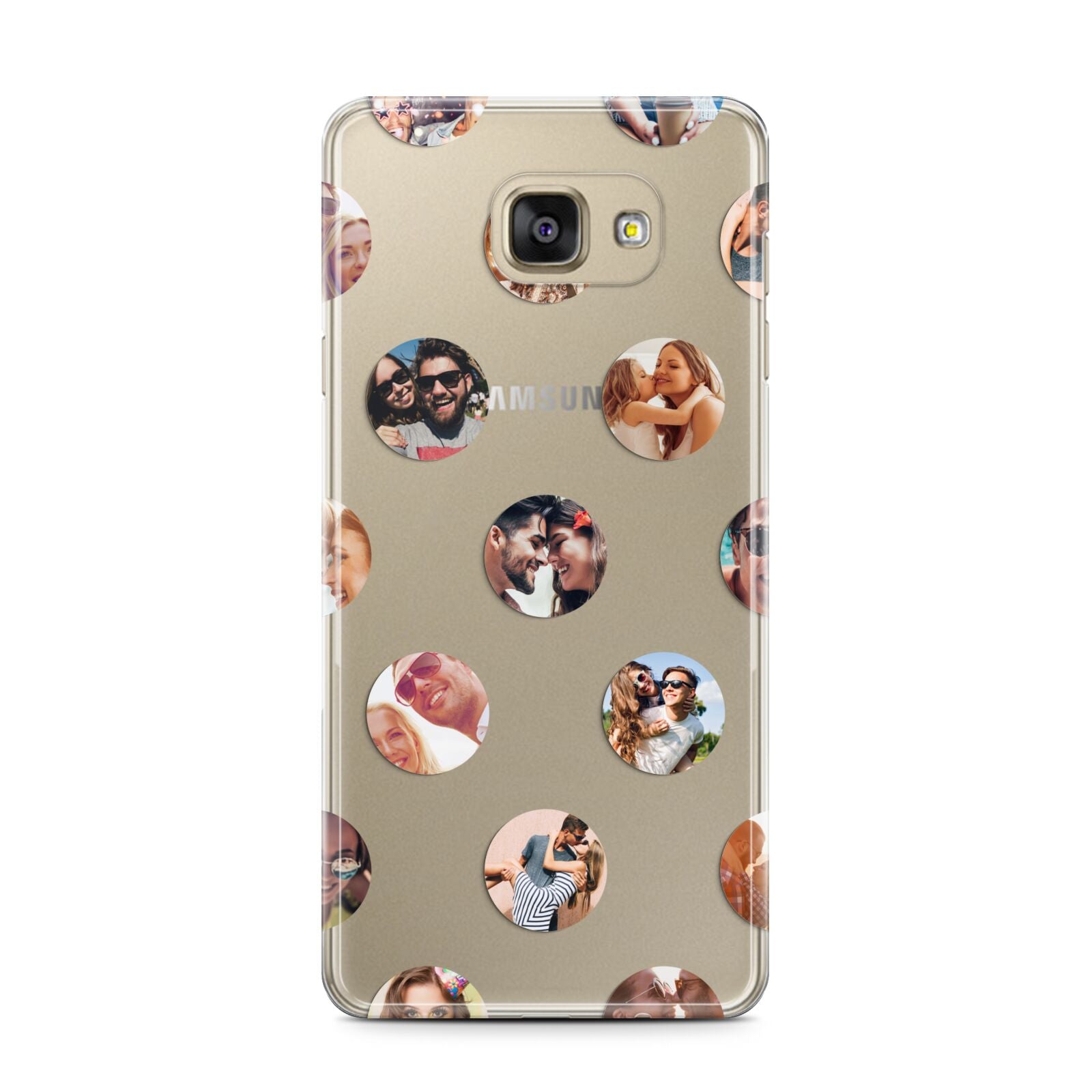 Polka Dot Photo Montage Upload Samsung Galaxy A7 2016 Case on gold phone
