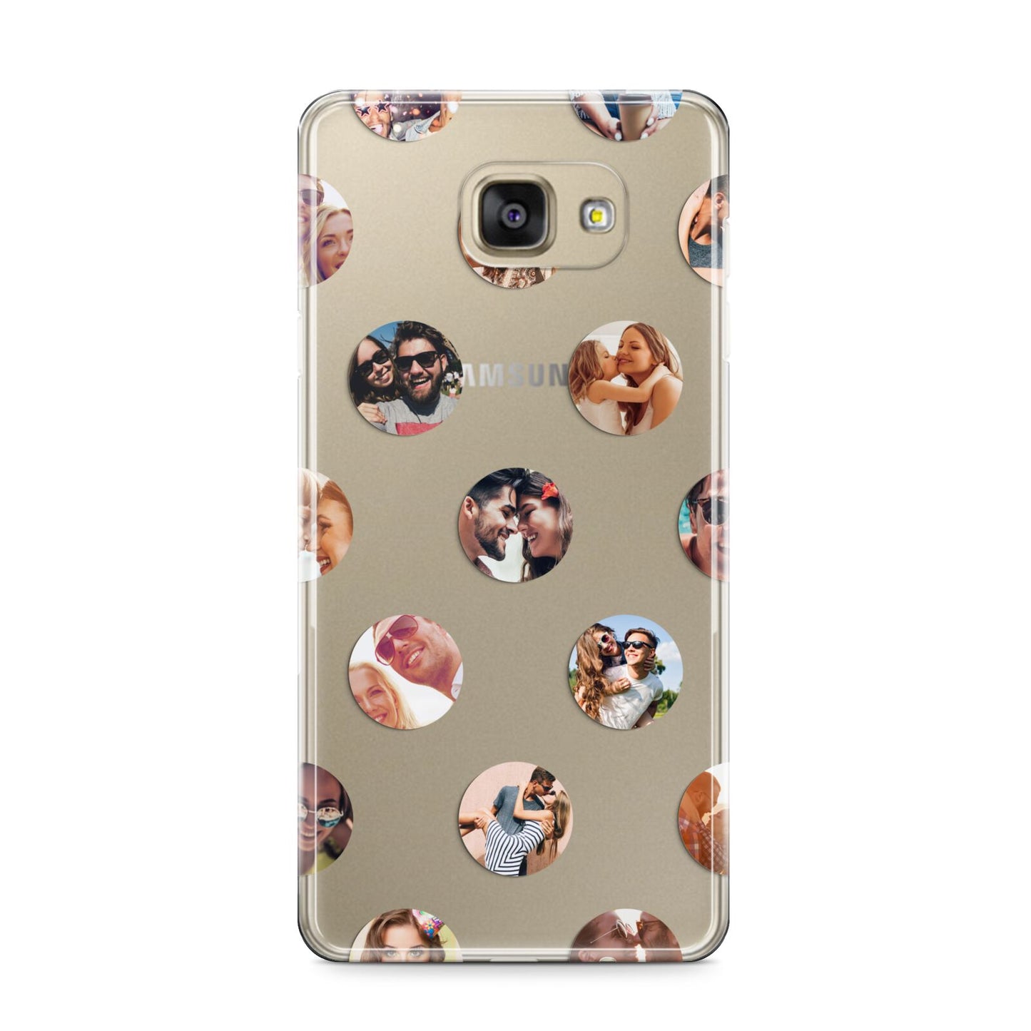 Polka Dot Photo Montage Upload Samsung Galaxy A9 2016 Case on gold phone