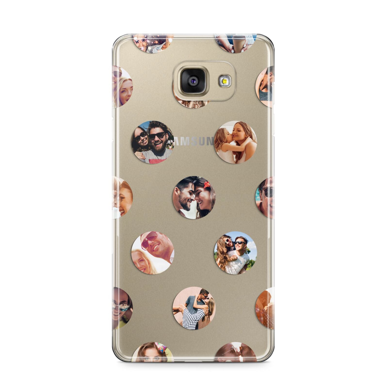 Polka Dot Photo Montage Upload Samsung Galaxy A9 2016 Case on gold phone