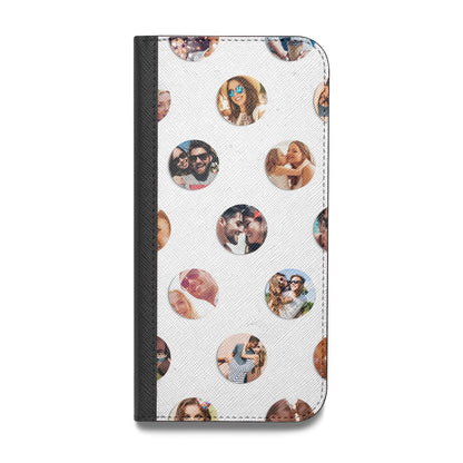 Polka Dot Photo Montage Upload Vegan Leather Flip iPhone Case