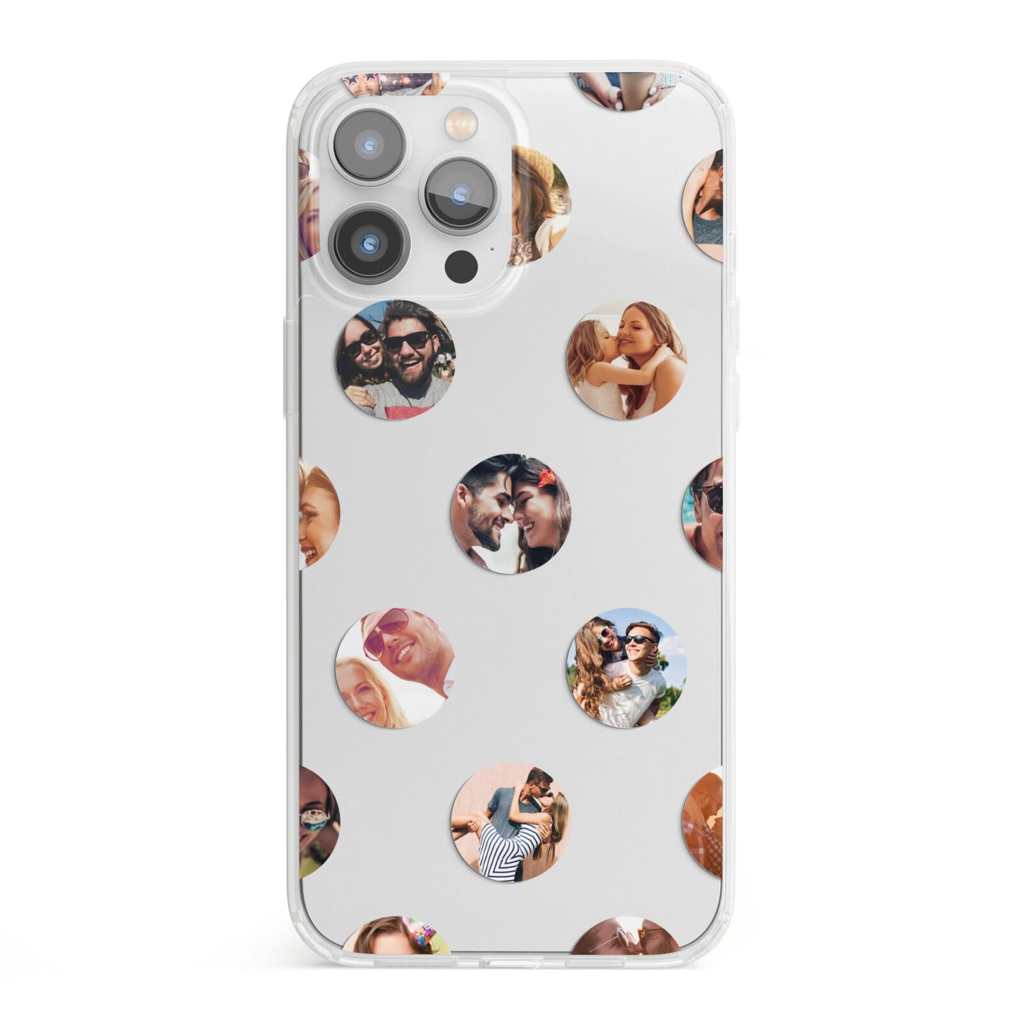 Polka Dot Photo Montage Upload iPhone 13 Pro Max Clear Bumper Case