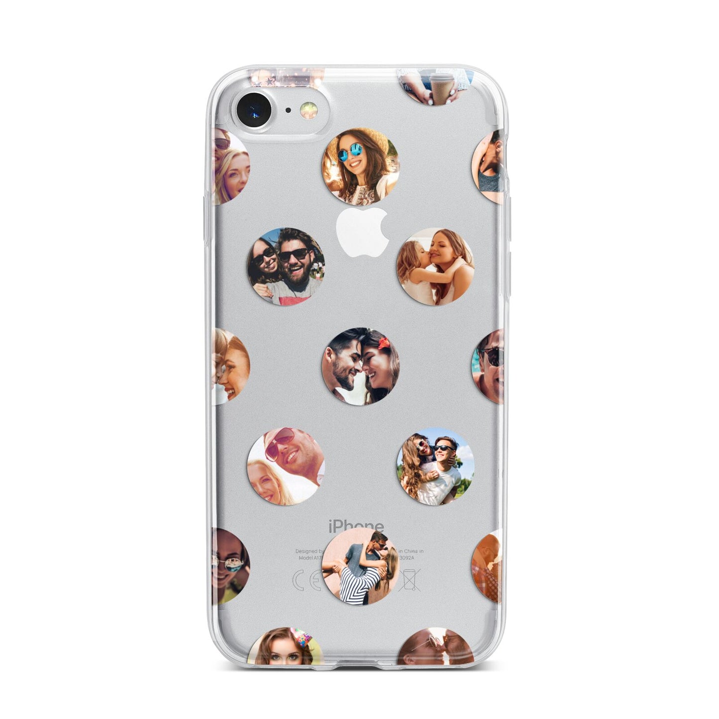 Polka Dot Photo Montage Upload iPhone 7 Bumper Case on Silver iPhone