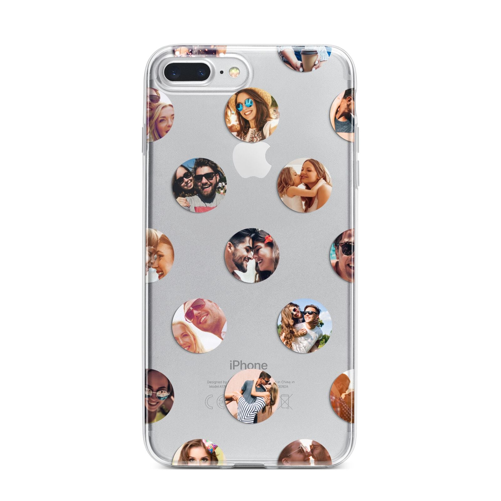 Polka Dot Photo Montage Upload iPhone 7 Plus Bumper Case on Silver iPhone
