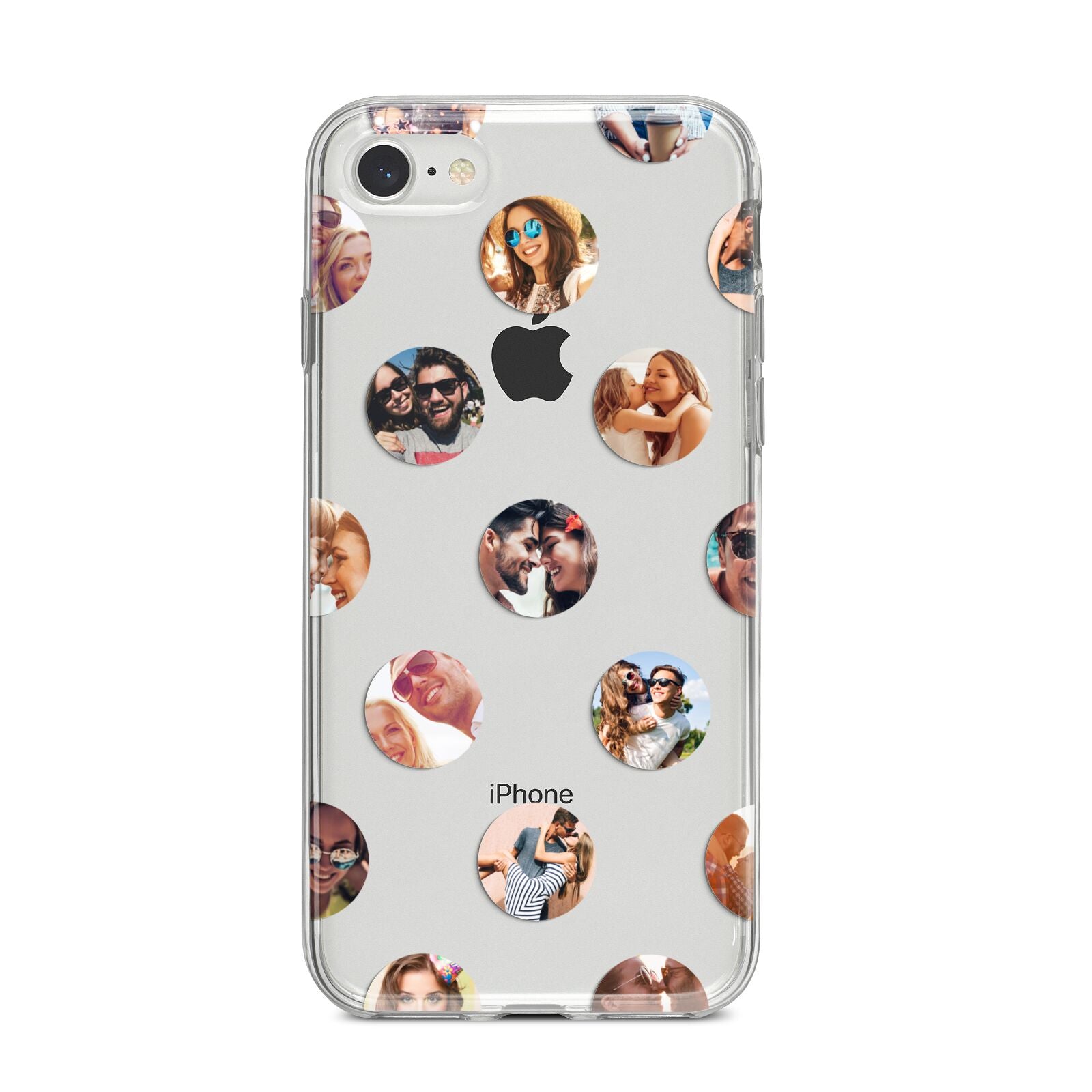 Polka Dot Photo Montage Upload iPhone 8 Bumper Case on Silver iPhone