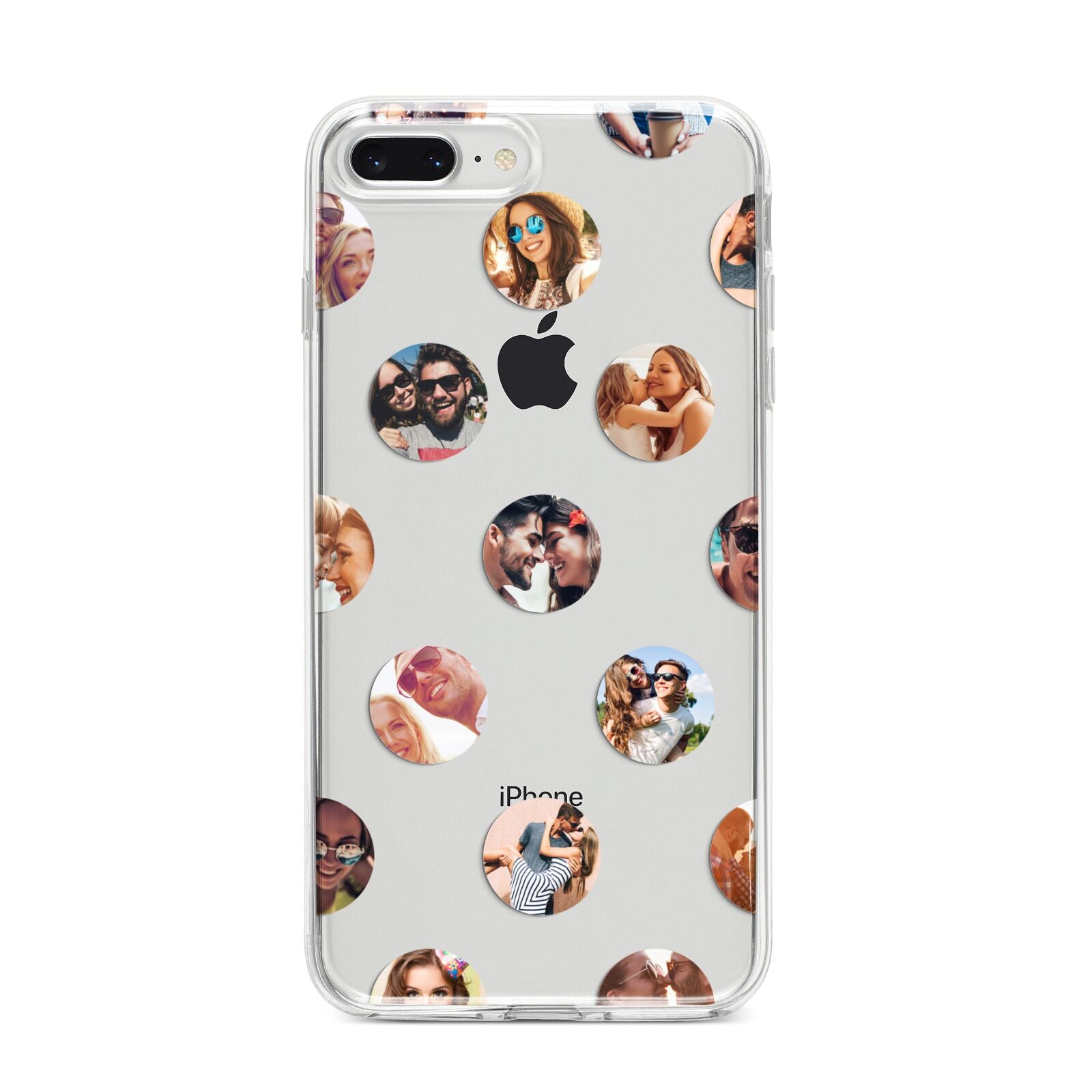 Polka Dot Photo Montage Upload iPhone 8 Plus Bumper Case on Silver iPhone