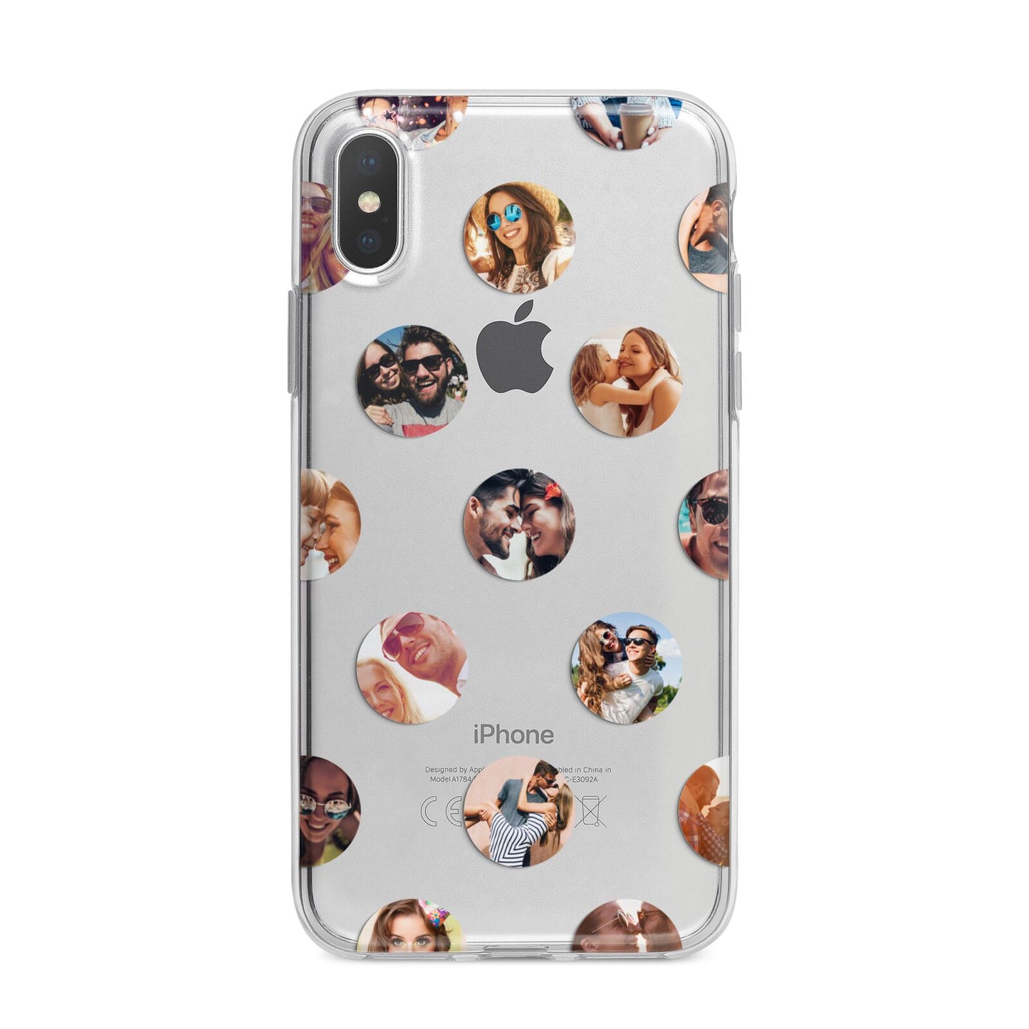 Polka Dot Photo Montage Upload iPhone X Bumper Case on Silver iPhone Alternative Image 1