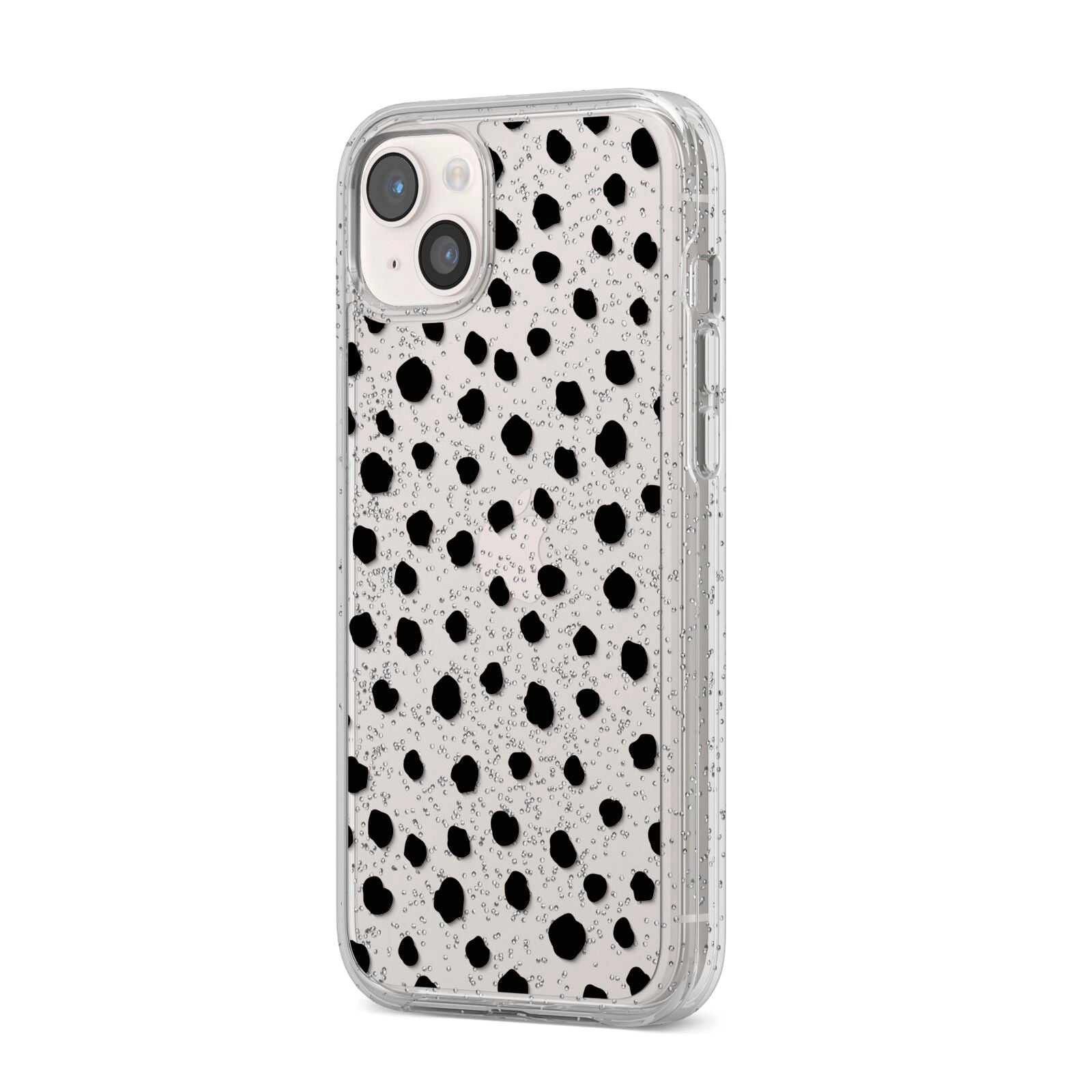 Polka Dot iPhone 14 Plus Glitter Tough Case Starlight Angled Image