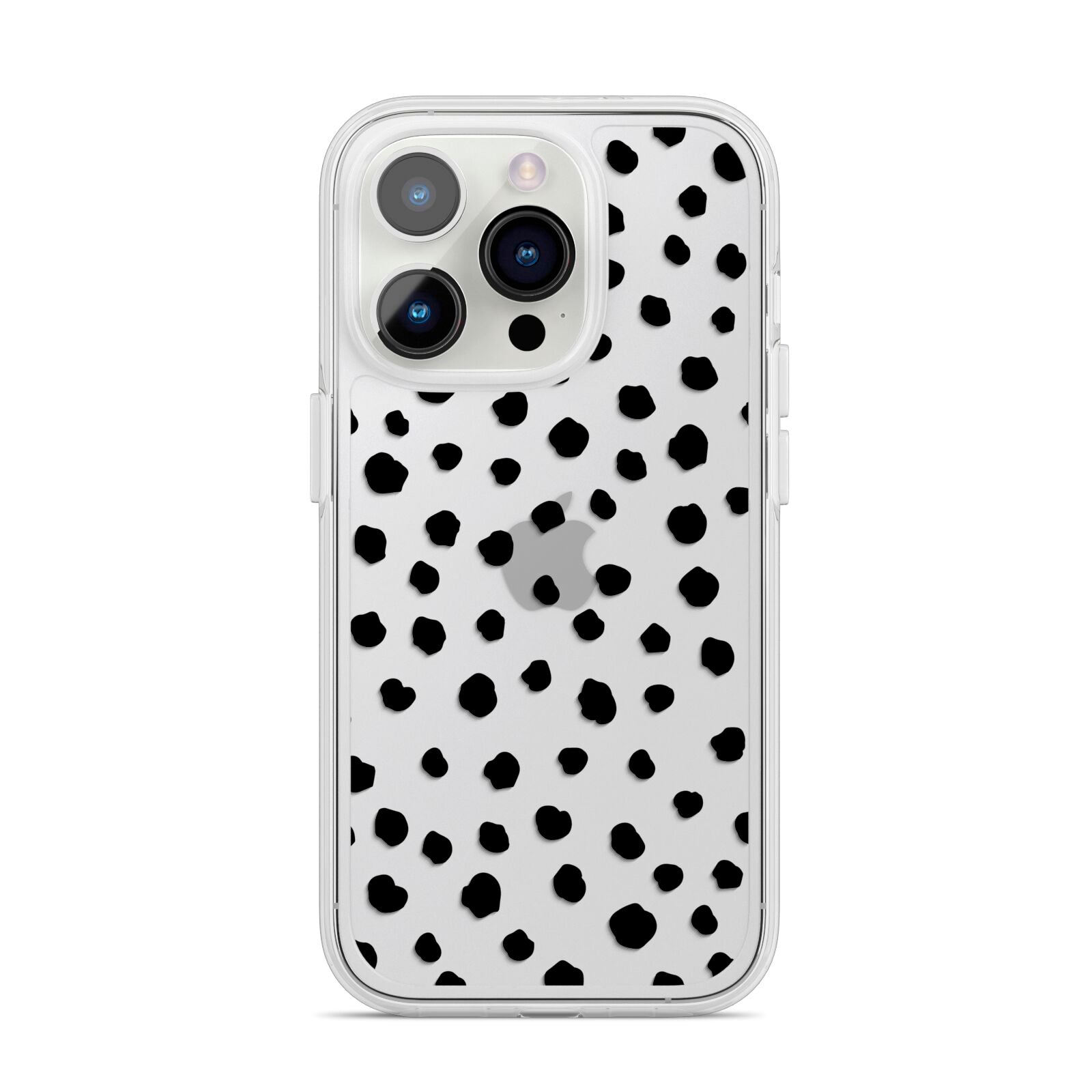Polka Dot iPhone 14 Pro Clear Tough Case Silver