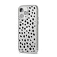 Polka Dot iPhone 14 Pro Max Clear Tough Case Silver Angled Image