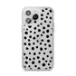 Polka Dot iPhone 14 Pro Max Clear Tough Case Silver