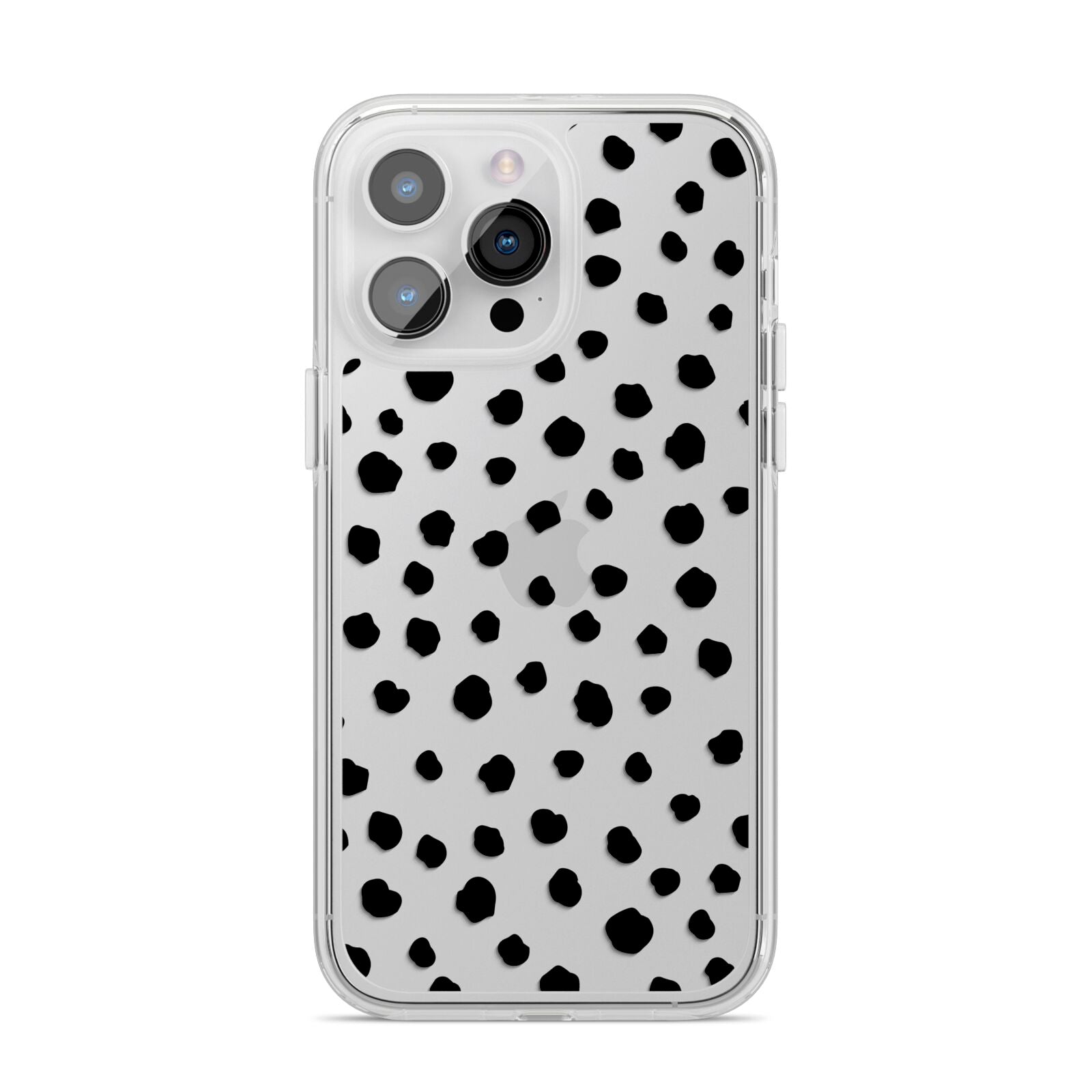 Polka Dot iPhone 14 Pro Max Clear Tough Case Silver