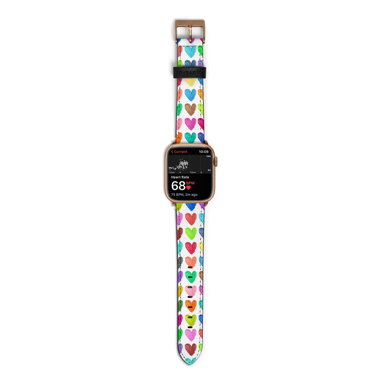 Polka Heart Apple Watch Strap Size 38mm with Gold Hardware