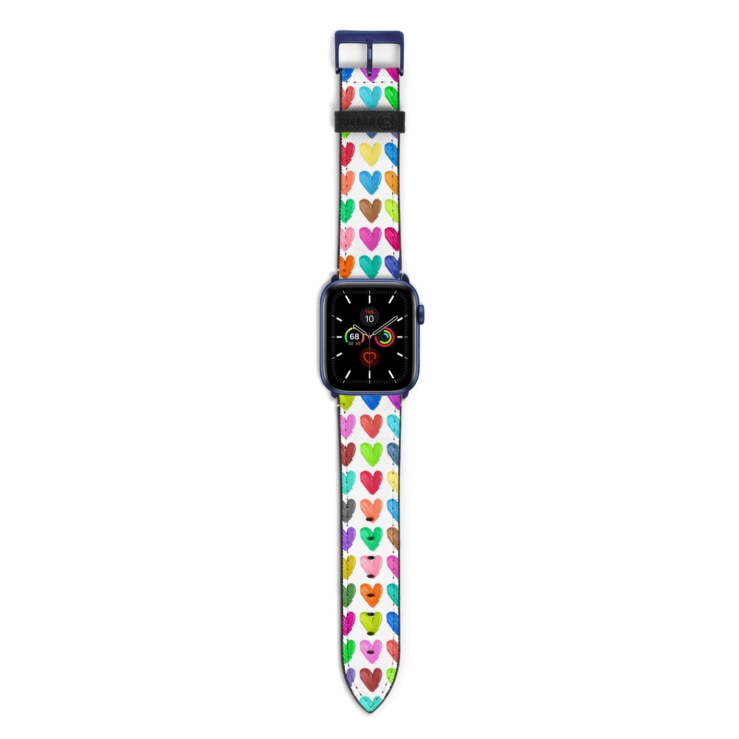 Polka Heart Apple Watch Strap with Blue Hardware