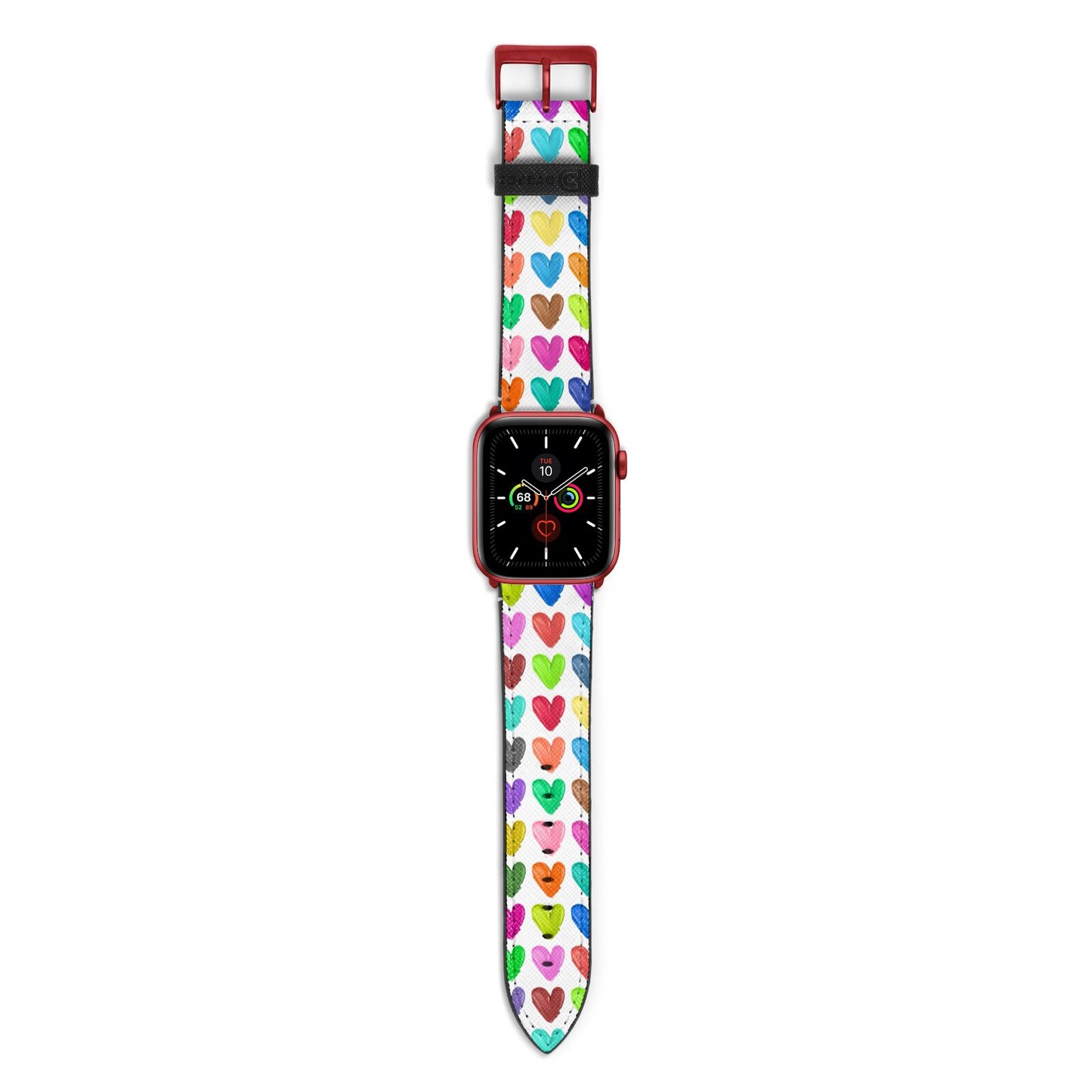 Polka Heart Apple Watch Strap with Red Hardware