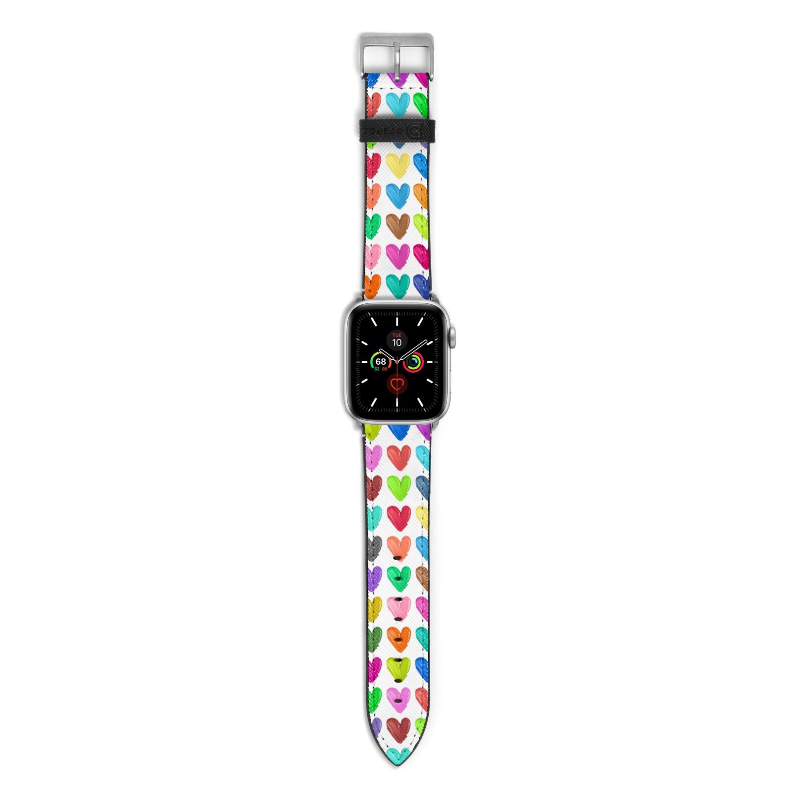 Polka Heart Apple Watch Strap with Silver Hardware