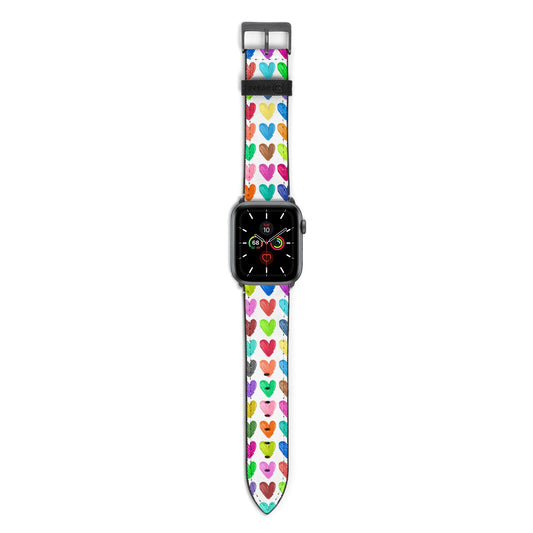 Polka Heart Apple Watch Strap with Space Grey Hardware