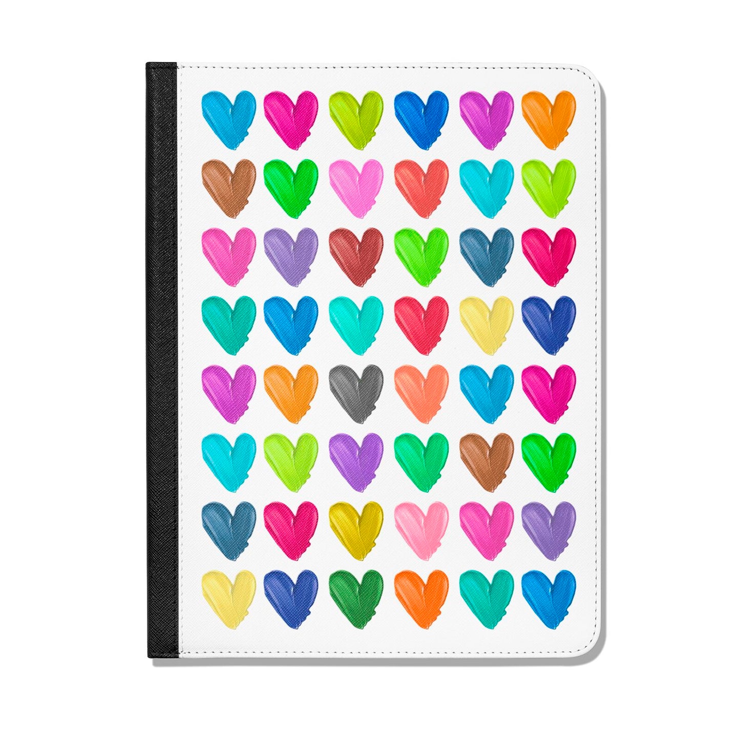 Polka Heart Apple iPad Leather Folio Case